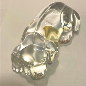 Vintage Princess House 24% Lead Crystal Glass Sleeping Dog Figurine